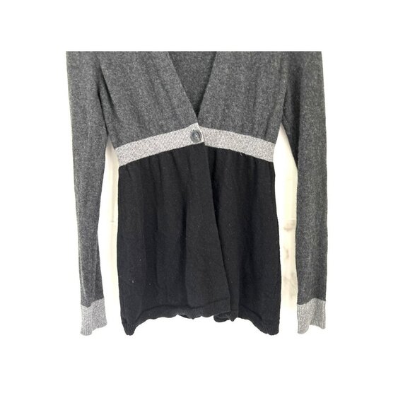 Bergdorf Goodman Knitted Cashmere Cardigan Gray Color-block Size XSmall - Picture 5 of 11